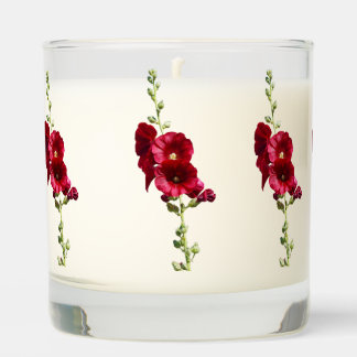 Hollyhock glass candle