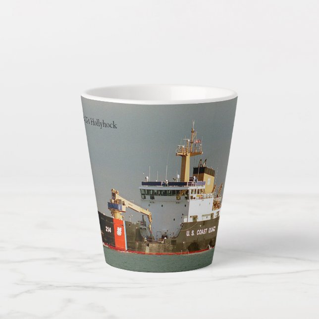 Hollyhock latte mug (Front)