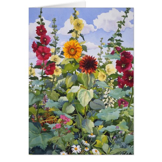 Hollyhocks and Sunflowers 2005 Cards (Front)