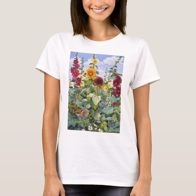 Hollyhocks and Sunflowers 2005 T-Shirt (Front)