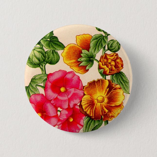 hollyhocks button (Front)