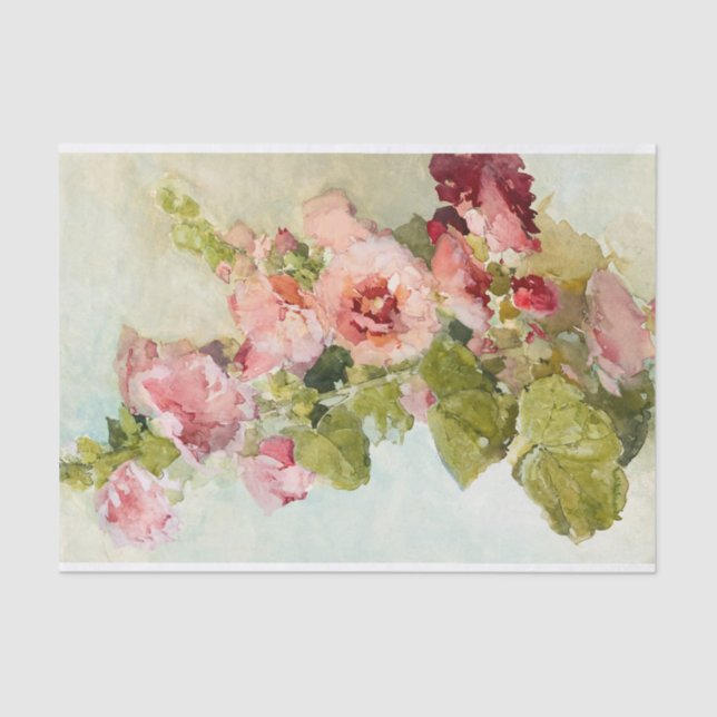 Hollyhocks by Franz Bischoff Tissue Paper (Front)