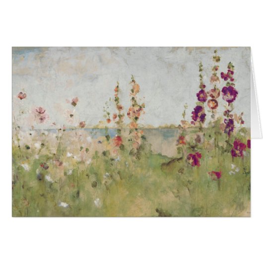 Hollyhocks by the Sea Cards (Front Horizontal)