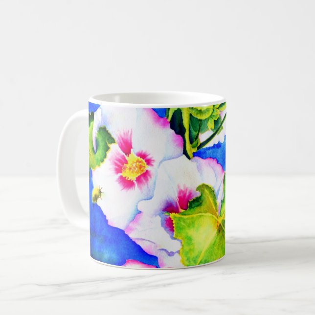 Hollyhocks Coffee Mug (Front Left)