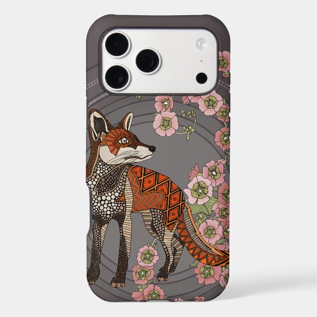 hollyhocks fox hematite blush Case-Mate iPhone case (Back)