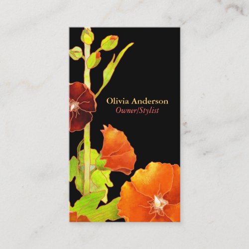 Hollyhocks Hair Designer Stylist Appointment Cards Business Card