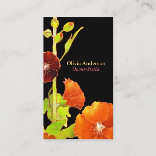 Customizable Hollyhocks Hair Designer Stylist Appointment Cards Business Card