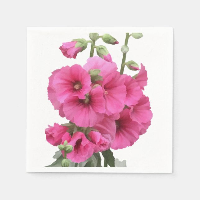 Hollyhocks Napkins (Front)
