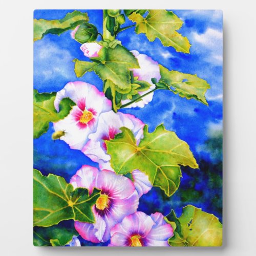 Hollyhocks Plaque