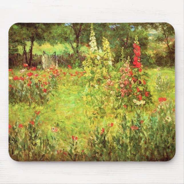 Hollyhocks & Poppies Mouse Pad (Front)