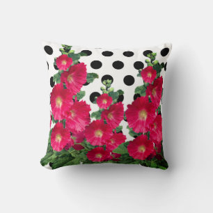 Hollyhocks Throw Pillow