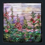 Hollyhocks Vintage Floral Tiffany Stained Glass Bandana<br><div class="desc">Gorgeous vintage Art Nouveau Tiffany Stained Glass Floral Window Reproduction depicted the beauty of a field of hollyhocks in romantic purple tone against sunset sky is on this bandana handkerchief scarf.</div>