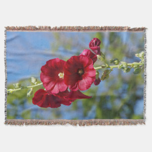 Hollyhocks woven blanket
