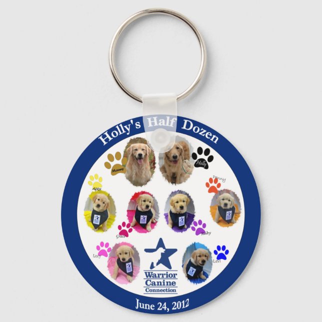 Holly's Half Dozen portrait keychain (Front)