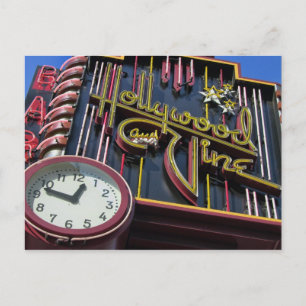 Hollywood and Vine sign postcard