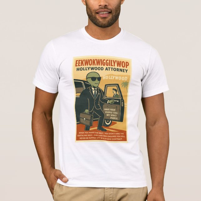 Hollywood Attorney Roswell Aliens 1950's Retro T-Shirt (Front)