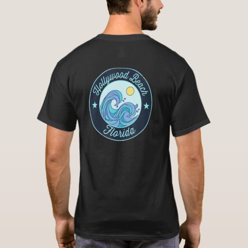 Hollywood Beach Fl Florida Souvenir Nautical Surfe T_Shirt