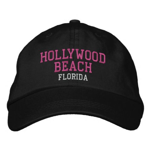 Hollywood Beach Florida Embroidered Baseball Hat