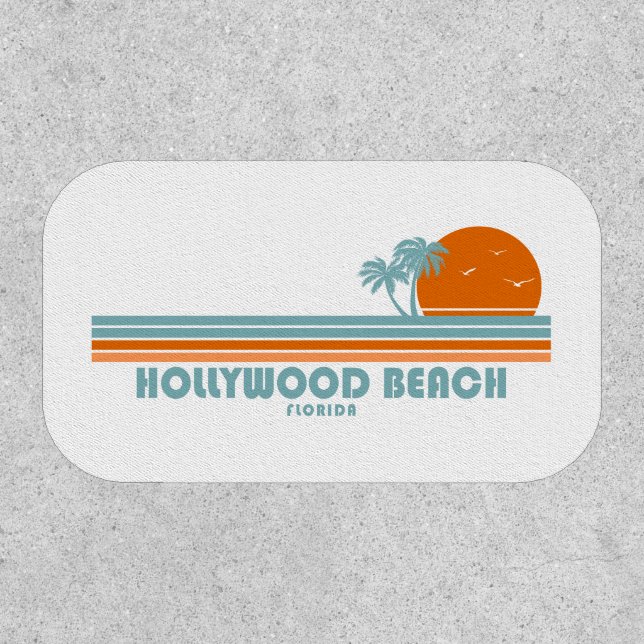 Hollywood Beach Florida Sun Palm Trees Patch (Front)