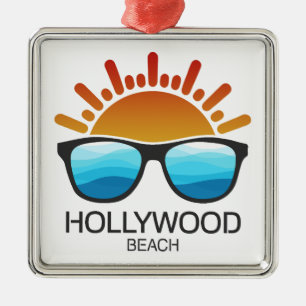 Hollywood Beach Florida Sunglasses Metal Ornament