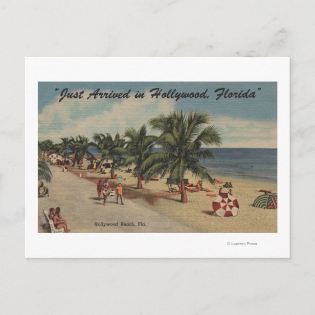 Hollywood Beach, Florida - View of Beach Postcard (Front)