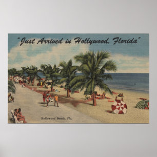 Hollywood Beach, Florida - View of Beach Poster