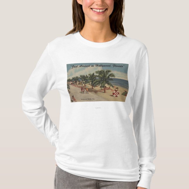 Hollywood Beach, Florida - View of Beach T-Shirt (Front)
