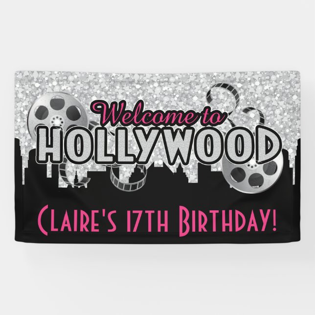 Hollywood Birthday Banner (Horizontal)