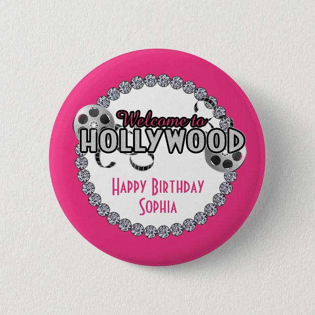 Hollywood Birthday Button (Front)