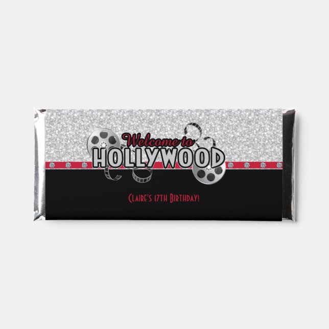 Hollywood Birthday Hershey Bar Favors (Front)