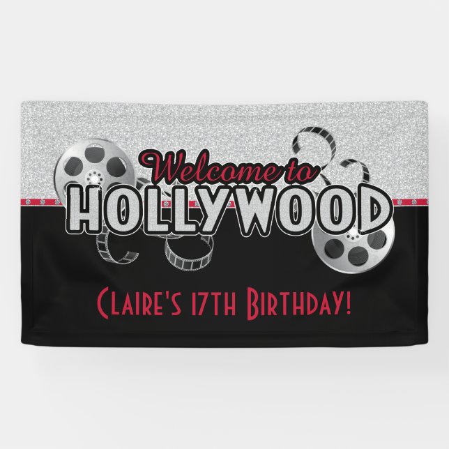 Hollywood Birthday Party Banner (Horizontal)