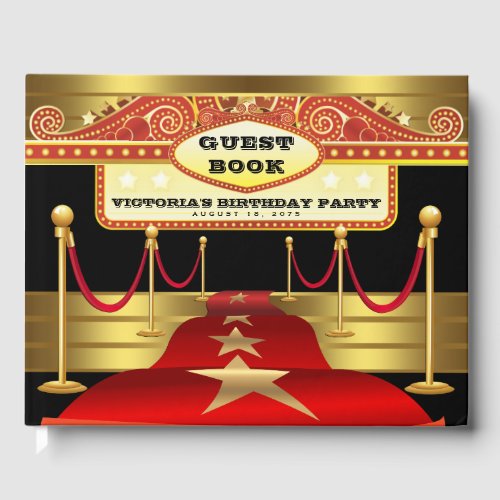 Hollywood Birthday Party Guest Book