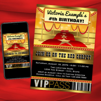 Hollywood Birthday Party Invitations by InvitationCentral at Zazzle