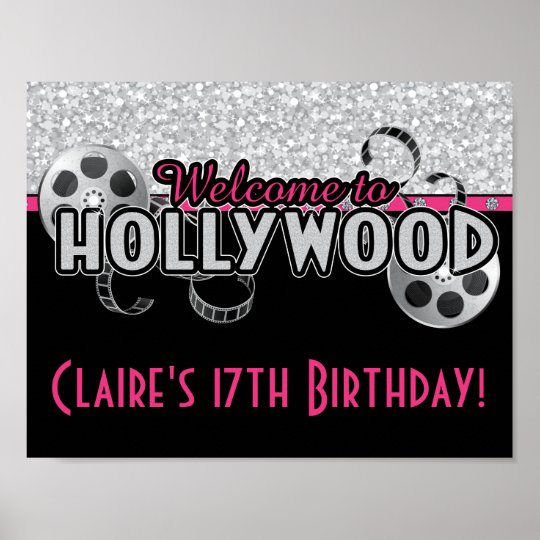 Hollywood Birthday Party Poster | Zazzle.com