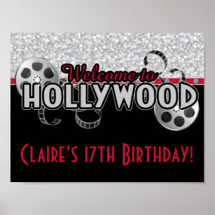 Hollywood Birthday Party Poster