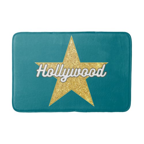 Hollywood Boulevard Script and Star Bath Mat