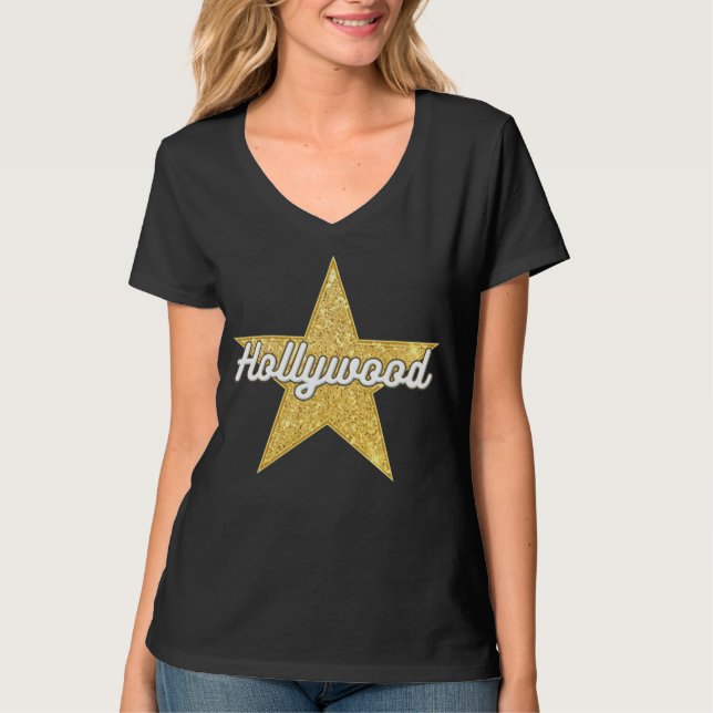 Hollywood Boulevard Script and Star T-Shirt (Front)