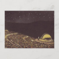 Hollywood Bowl Wedding Escort Card Postcard