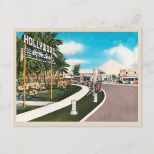 Hollywood by the Sea vintage Florida Postcard