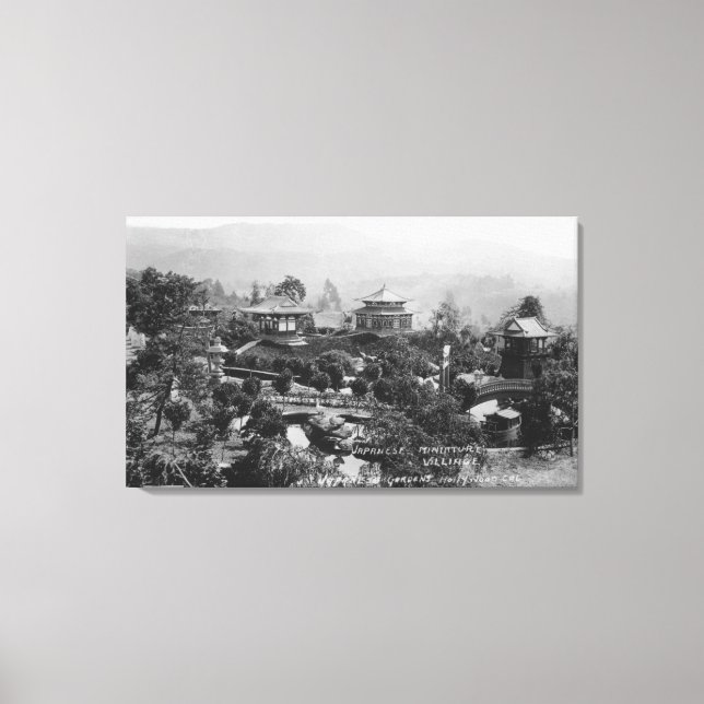 Hollywood, CA Japanese Gardens Miniature Village Canvas Print (Front)