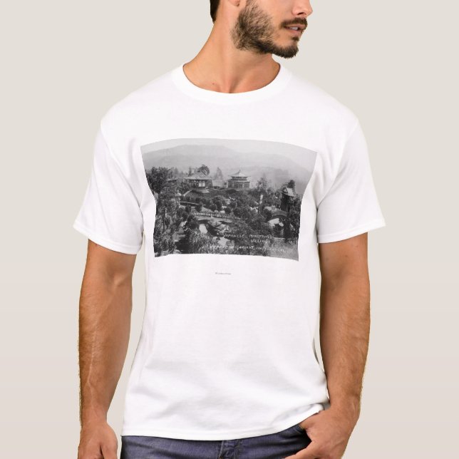 Hollywood, CA Japanese Gardens Miniature Village T-Shirt (Front)