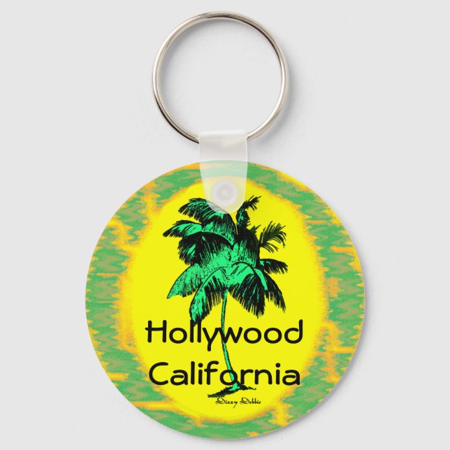 Hollywood CA Palm Tree Key Chain (Front)