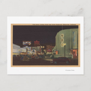 Hollywood, CA - Vine Street from Sunset Postcard