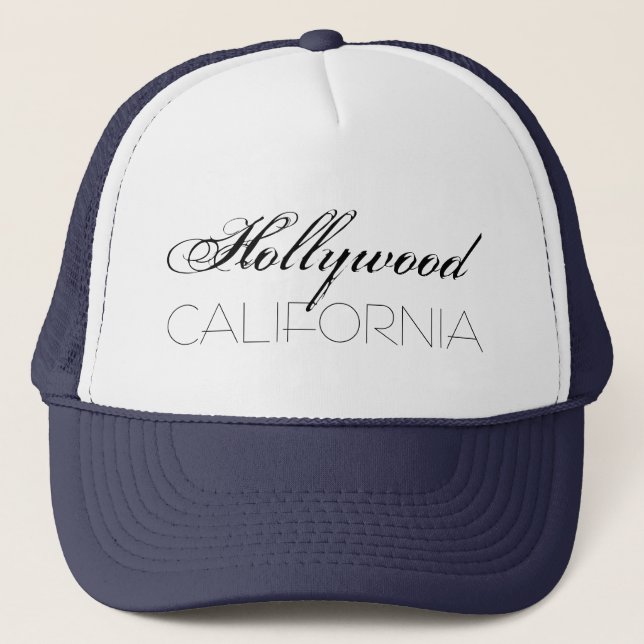 Hollywood California chic customizable Trucker Hat (Front)