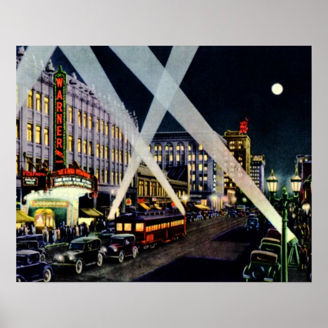 Hollywood California Hollywood Boulevard Night Poster (Front)