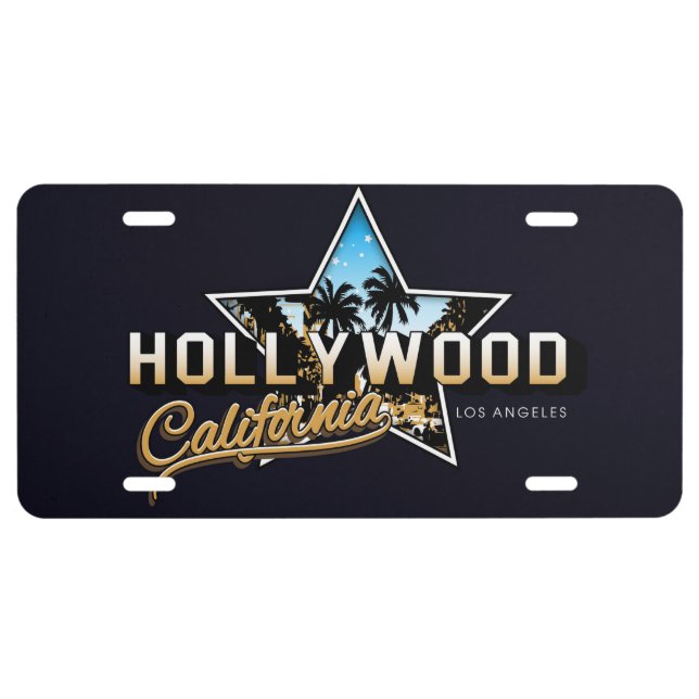 Hollywood California License Plate (Front)
