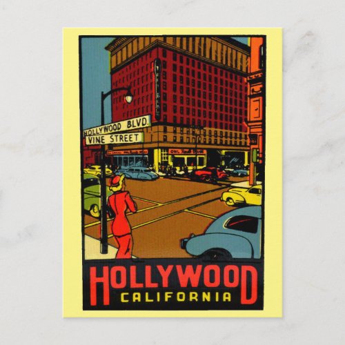 Hollywood California Postcard