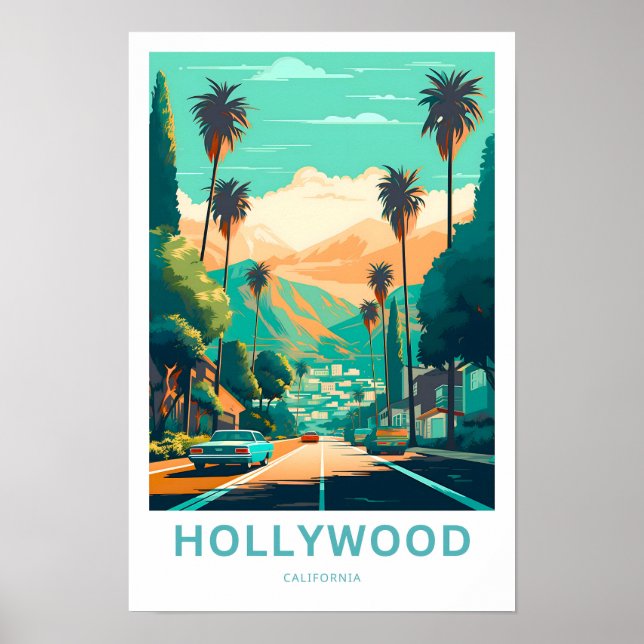 Hollywood California Travel Print (Front)