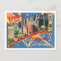 Hollywood, California Vintage Big Letters Postcard