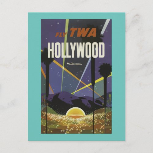 HOLLYWOOD CALIFORNIA     Vintage travel Postcard